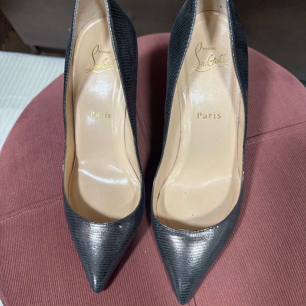 Christian Louboutin dark metallic gray Pumps
